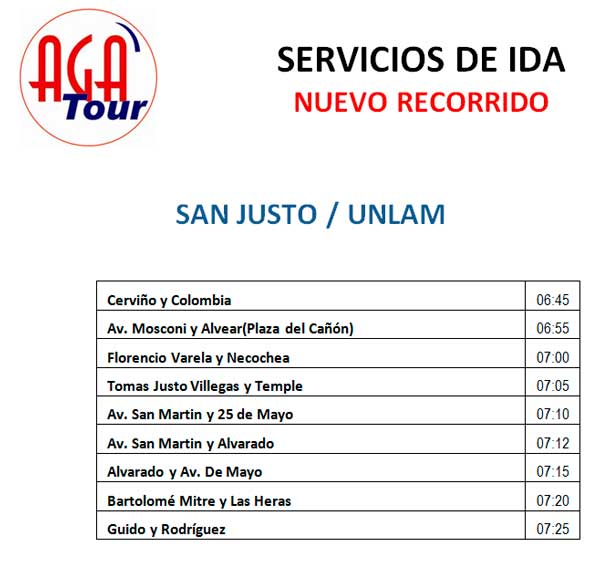 Charter recorrido San Justo